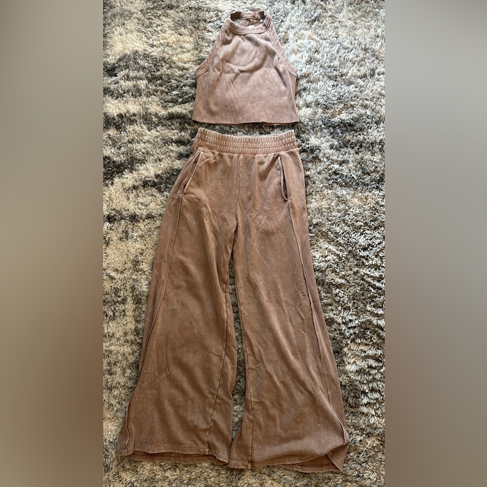 Botique mineral wash mauve set